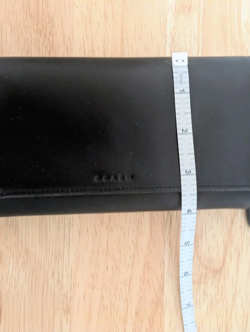 Vintage Coach Black Leather Legacy Trifold Checkbook Wallet